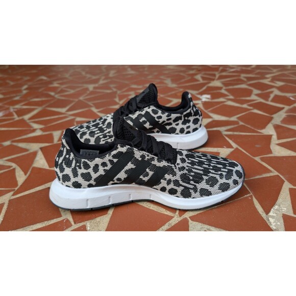 Adidas Swift Run Animal Print Sneakers-Black and Beige- Sz 6.5 - Picture 4 of 11
